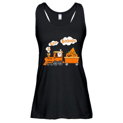 Halloween Train Boo Ghost Pumpkin Toddler Boys Ladies Essential Flowy Tank