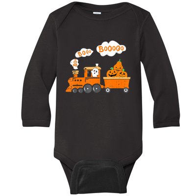 Halloween Train Boo Ghost Pumpkin Toddler Boys Baby Long Sleeve Bodysuit