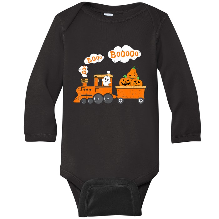 Halloween Train Boo Ghost Pumpkin Toddler Boys Baby Long Sleeve Bodysuit