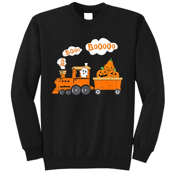 Halloween Train Boo Ghost Pumpkin Toddler Boys Tall Sweatshirt