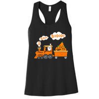 Halloween Train Boo Ghost Pumpkin Toddler Boys Women's Racerback Tank