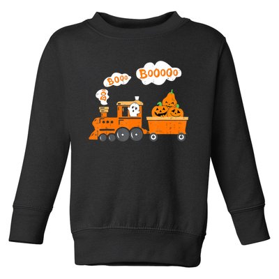 Halloween Train Boo Ghost Pumpkin Toddler Boys Toddler Sweatshirt