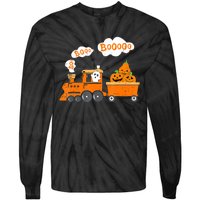 Halloween Train Boo Ghost Pumpkin Toddler Boys Tie-Dye Long Sleeve Shirt