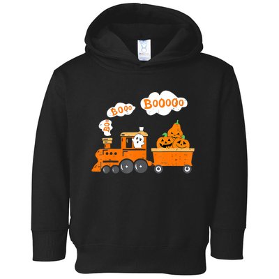 Halloween Train Boo Ghost Pumpkin Toddler Boys Toddler Hoodie