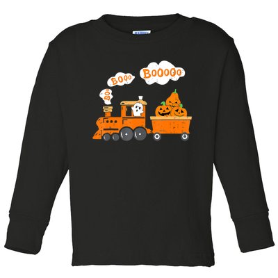 Halloween Train Boo Ghost Pumpkin Toddler Boys Toddler Long Sleeve Shirt