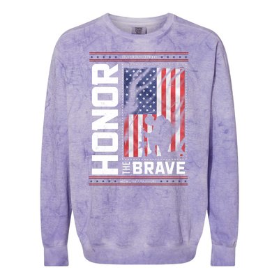 Honor The Brave Who Will Never Return Home Usa Memorial Day Patriotic Colorblast Crewneck Sweatshirt