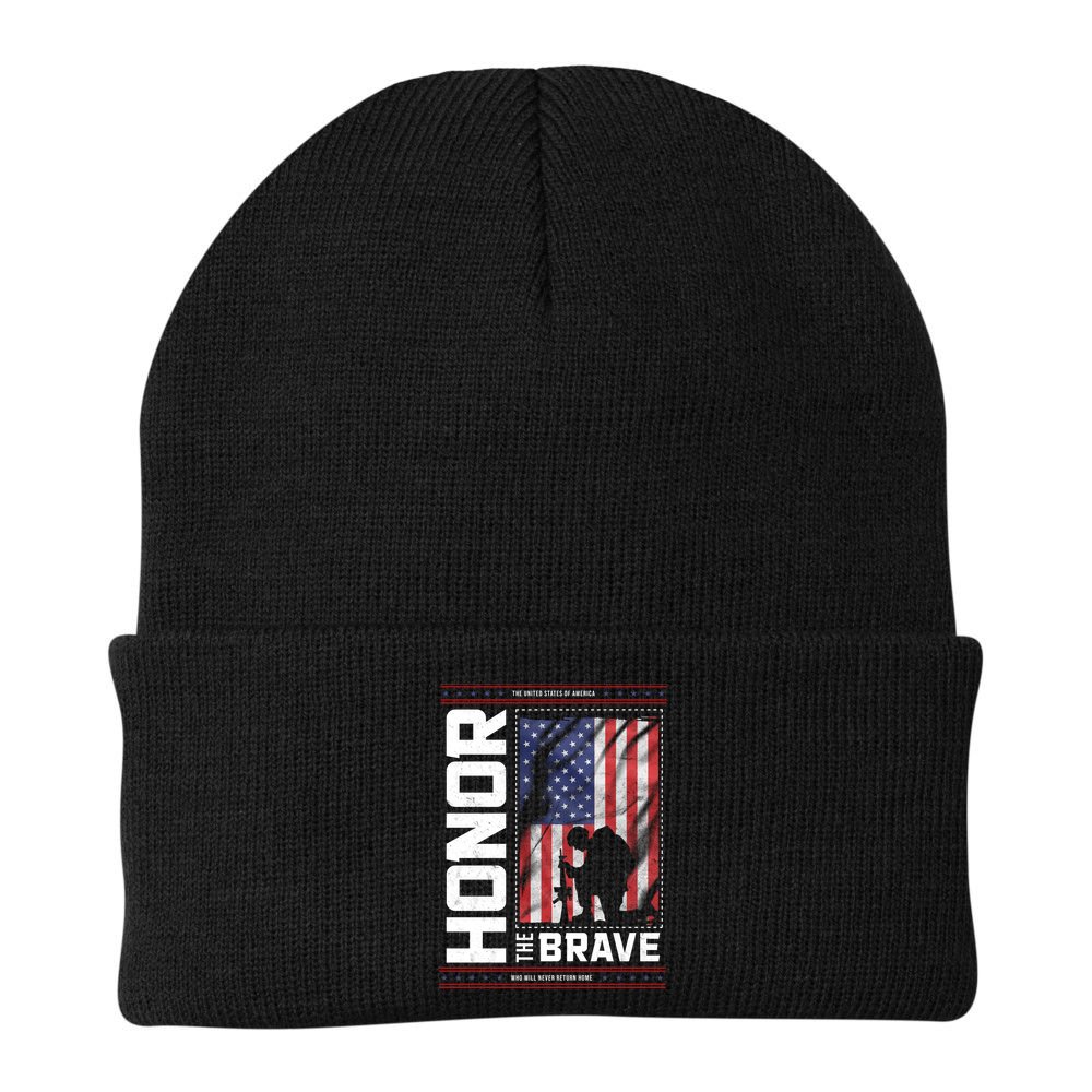 Honor The Brave Who Will Never Return Home Usa Memorial Day Patriotic Beanie