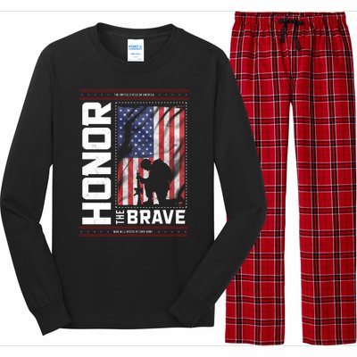 Honor The Brave Who Will Never Return Home Usa Memorial Day Patriotic Long Sleeve Pajama Set