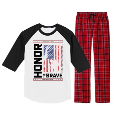 Honor The Brave Who Will Never Return Home Usa Memorial Day Patriotic Raglan Sleeve Pajama Set