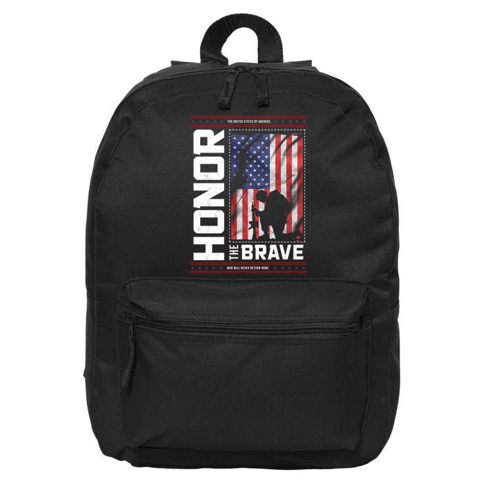 Honor The Brave Who Will Never Return Home Usa Memorial Day Patriotic 16 in Basic Backpack
