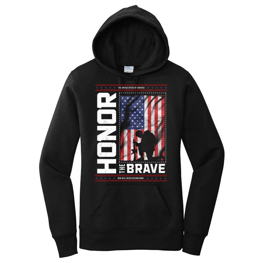 Honor The Brave Who Will Never Return Home Usa Memorial Day Patriotic Women's Pullover Hoodie