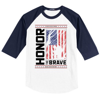 Honor The Brave Who Will Never Return Home Usa Memorial Day Patriotic Baseball Sleeve Shirt