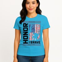 Honor The Brave Who Will Never Return Home Usa Memorial Day Patriotic Womens T-Shirt