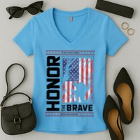 Honor The Brave Who Will Never Return Home Usa Memorial Day Patriotic Women's V-Neck T-Shirt
