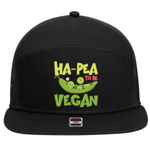 Hagiftpea To Be Vegan Funny Veganism Food Cool Gift 7 Panel Mesh Trucker Snapback Hat