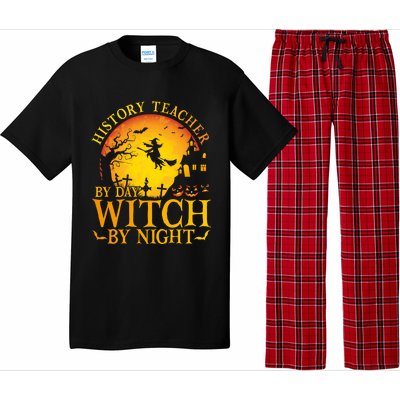 History Teacher By Day Witch By Night Halloween Teachers Gift Pajama Set