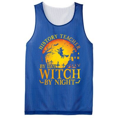 History Teacher By Day Witch By Night Halloween Teachers Gift Mesh Reversible Basketball Jersey Tank