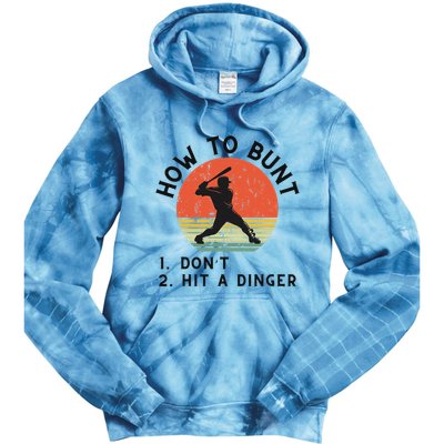 How To Bunt DonT Hit A Dinger Baseball Player Tie Dye Hoodie