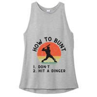How To Bunt DonT Hit A Dinger Baseball Player Ladies PosiCharge Tri-Blend Wicking Tank