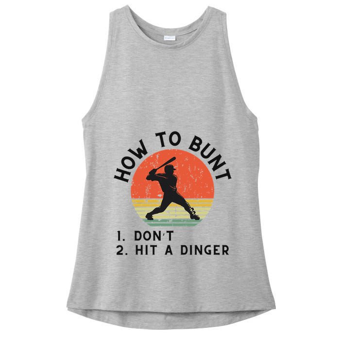 How To Bunt DonT Hit A Dinger Baseball Player Ladies PosiCharge Tri-Blend Wicking Tank