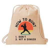 How To Bunt DonT Hit A Dinger Baseball Player Drawstring Bag
