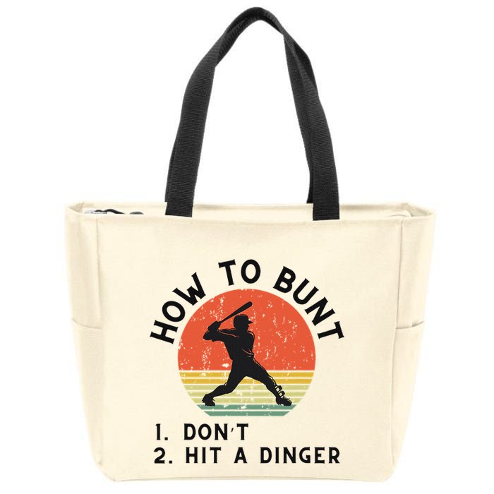 How To Bunt DonT Hit A Dinger Baseball Player Zip Tote Bag