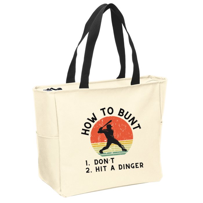How To Bunt DonT Hit A Dinger Baseball Player Zip Tote Bag