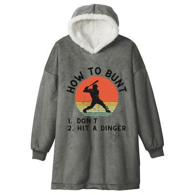How To Bunt DonT Hit A Dinger Baseball Player Hooded Wearable Blanket