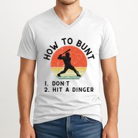 How To Bunt DonT Hit A Dinger Baseball Player V-Neck T-Shirt