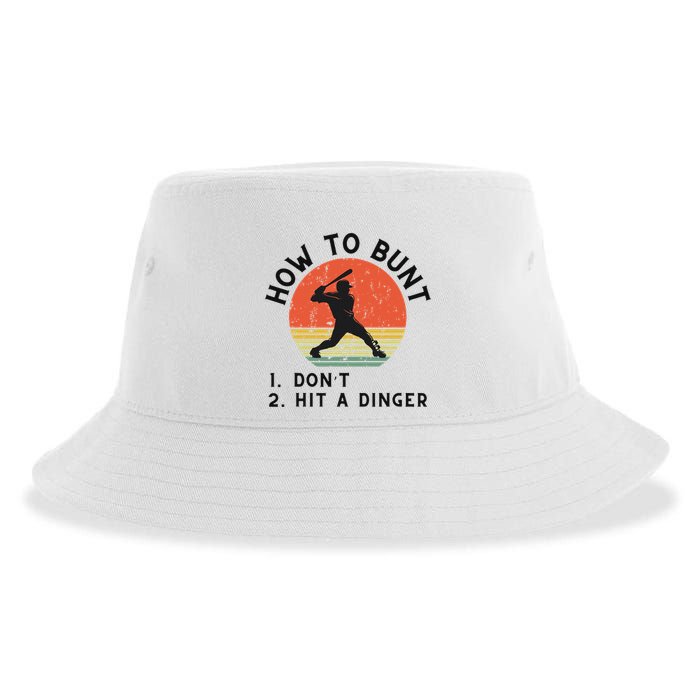 How To Bunt DonT Hit A Dinger Baseball Player Sustainable Bucket Hat