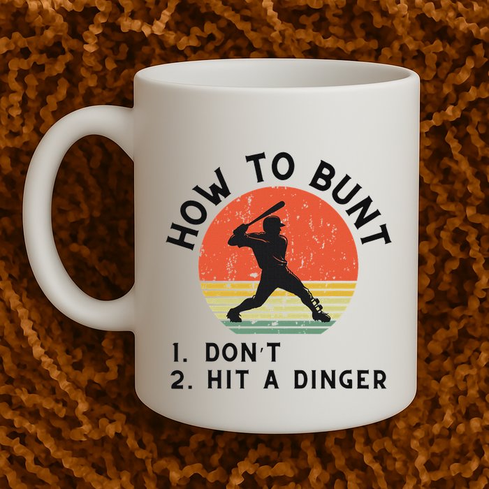 How To Bunt DonT Hit A Dinger Baseball Player Mug