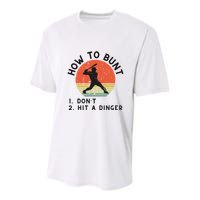 How To Bunt DonT Hit A Dinger Baseball Player Youth Performance Sprint T-Shirt