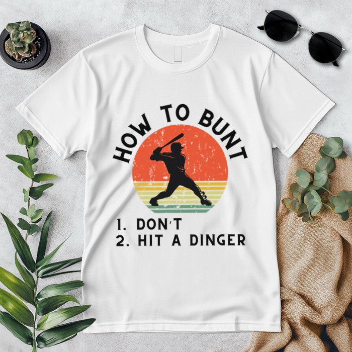 How To Bunt DonT Hit A Dinger Baseball Player Premium T-Shirt