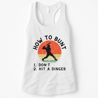 How To Bunt DonT Hit A Dinger Baseball Player Womens Tank Top