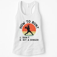 How To Bunt DonT Hit A Dinger Baseball Player Womens Tank Top