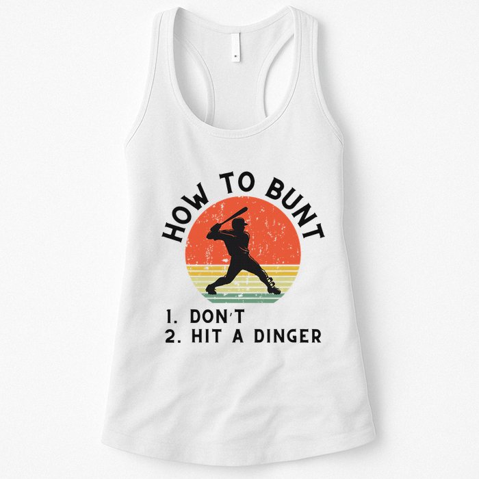 How To Bunt DonT Hit A Dinger Baseball Player Womens Tank Top