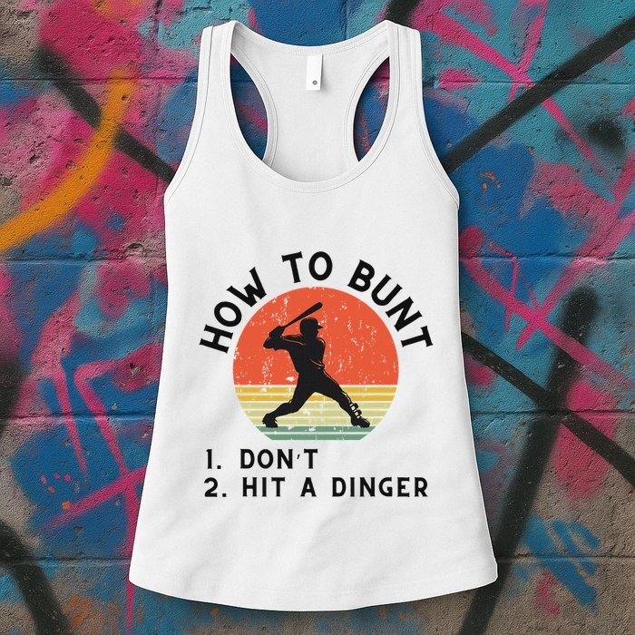How To Bunt DonT Hit A Dinger Baseball Player Womens Tank Top