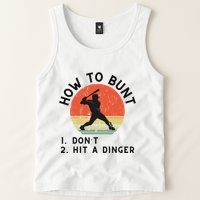 How To Bunt DonT Hit A Dinger Baseball Player Tank Top