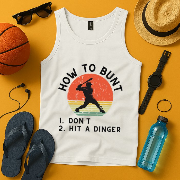 How To Bunt DonT Hit A Dinger Baseball Player Tank Top