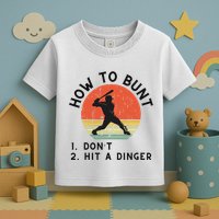 How To Bunt DonT Hit A Dinger Baseball Player Toddler T-Shirt