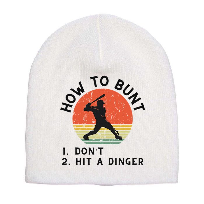 How To Bunt DonT Hit A Dinger Baseball Player Short Acrylic Beanie
