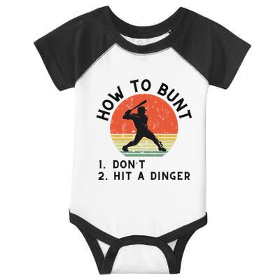 How To Bunt DonT Hit A Dinger Baseball Player Infant Baby Jersey Bodysuit