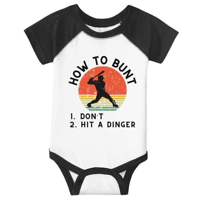 How To Bunt DonT Hit A Dinger Baseball Player Infant Baby Jersey Bodysuit