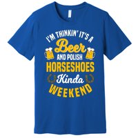 Horseshoe Trimming Beer Lover Ferrier Cow Cow Gift Premium T-Shirt