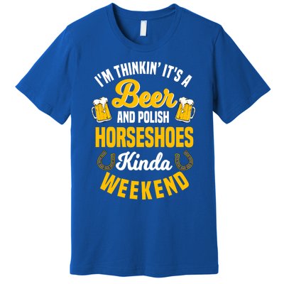 Horseshoe Trimming Beer Lover Ferrier Cow Cow Gift Premium T-Shirt