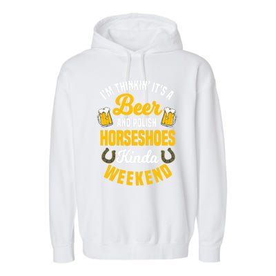 Horseshoe Trimming Beer Lover Ferrier Cow Cow Gift Garment-Dyed Fleece Hoodie