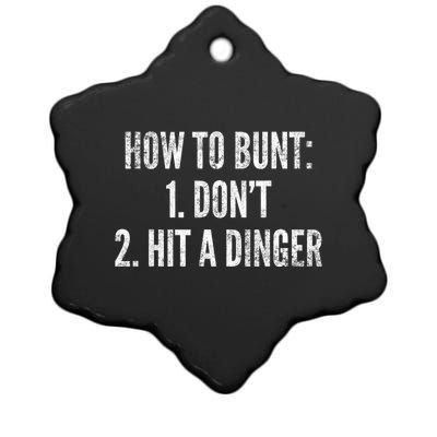 How To Bunt Hit A Dinger Funny Baseball Player Home Run Fun Cute Gift Ceramic Star Ornament