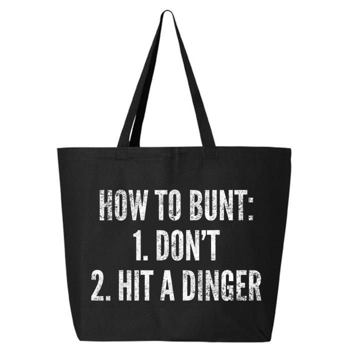 How To Bunt Hit A Dinger Funny Baseball Player Home Run Fun Cute Gift 25L Jumbo Tote