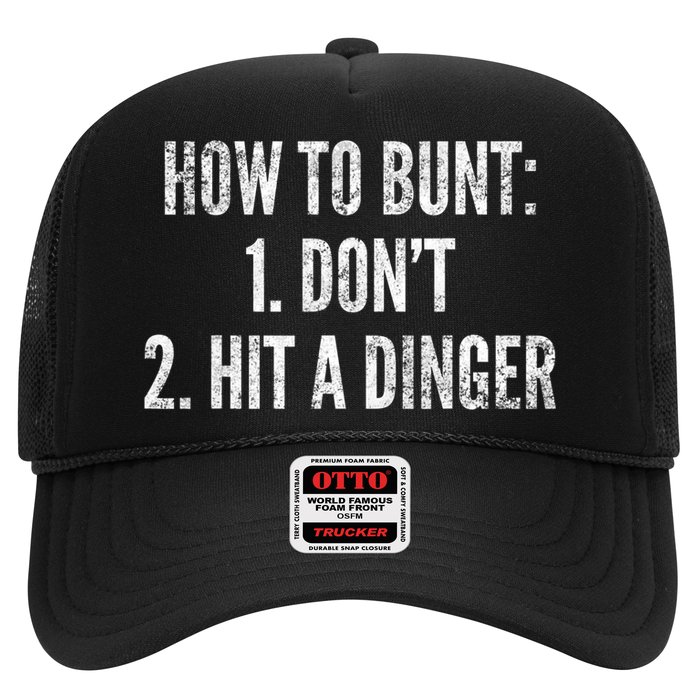 How To Bunt Hit A Dinger Funny Baseball Player Home Run Fun Cute Gift Hat