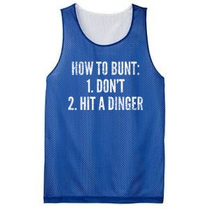 How To Bunt Hit A Dinger Funny Baseball Player Home Run Fun Cute Gift Mesh Reversible Basketball Jersey Tank